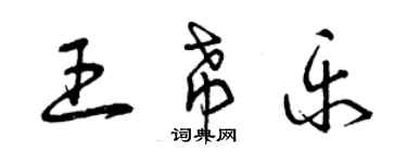 曾慶福王希樂草書個性簽名怎么寫