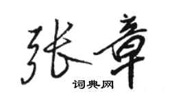 駱恆光張章行書個性簽名怎么寫