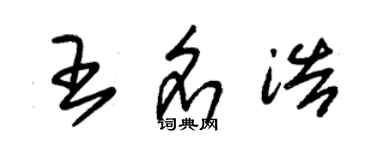 朱錫榮王名浩草書個性簽名怎么寫