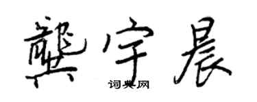 王正良龔宇晨行書個性簽名怎么寫