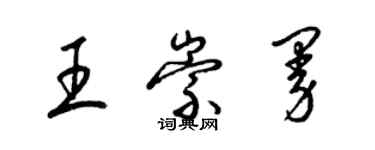 梁錦英王崇曼草書個性簽名怎么寫