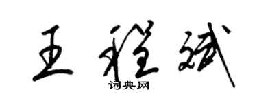 梁錦英王程斌草書個性簽名怎么寫