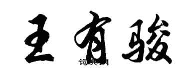 胡問遂王有駿行書個性簽名怎么寫