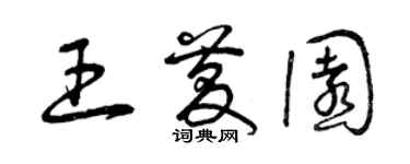 曾慶福王慶園草書個性簽名怎么寫