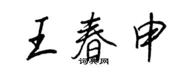 王正良王春申行書個性簽名怎么寫