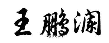 胡問遂王鵬瀾行書個性簽名怎么寫