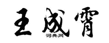 胡問遂王成霄行書個性簽名怎么寫