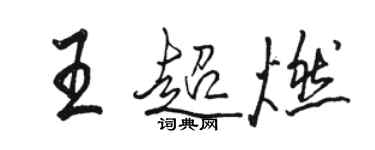 駱恆光王超燃行書個性簽名怎么寫