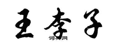 胡問遂王李子行書個性簽名怎么寫