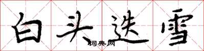 周炳元白頭迭雪楷書怎么寫