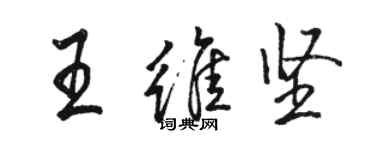 駱恆光王維堅行書個性簽名怎么寫