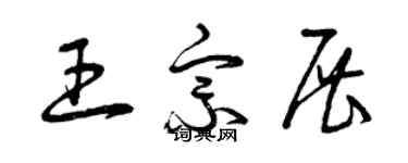 曾慶福王宗展草書個性簽名怎么寫