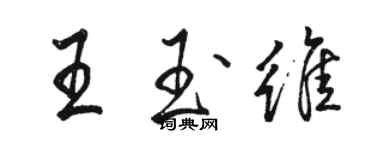 駱恆光王玉維行書個性簽名怎么寫