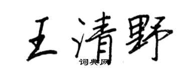 王正良王清野行書個性簽名怎么寫