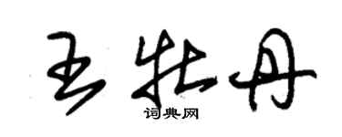 朱錫榮王牡丹草書個性簽名怎么寫