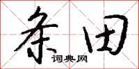 錢沛雲條田行書怎么寫