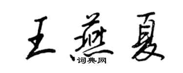 王正良王燕夏行書個性簽名怎么寫