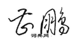 駱恆光曹鵬草書個性簽名怎么寫