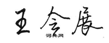 駱恆光王會展行書個性簽名怎么寫