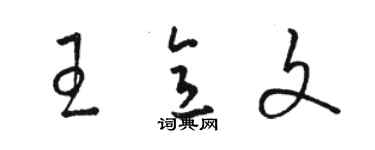 駱恆光王意文草書個性簽名怎么寫