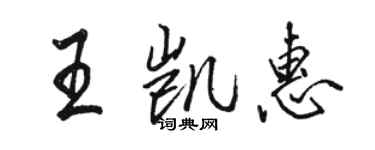 駱恆光王凱惠行書個性簽名怎么寫