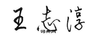 駱恆光王志淳行書個性簽名怎么寫