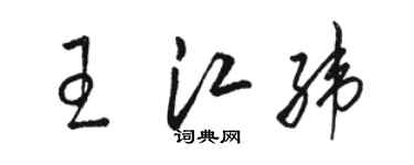 駱恆光王江緯草書個性簽名怎么寫
