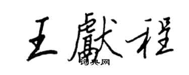 王正良王獻程行書個性簽名怎么寫