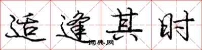 龐中華適逢其時行書怎么寫