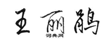 駱恆光王麗鵑行書個性簽名怎么寫