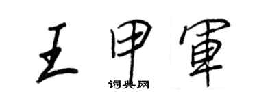 王正良王甲軍行書個性簽名怎么寫