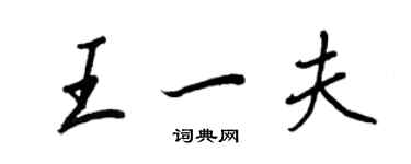 王正良王一夫行書個性簽名怎么寫