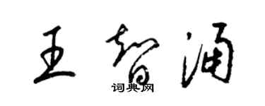 梁錦英王智涌草書個性簽名怎么寫