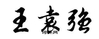 胡問遂王袁強行書個性簽名怎么寫