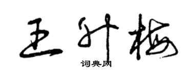 曾慶福王升梅草書個性簽名怎么寫