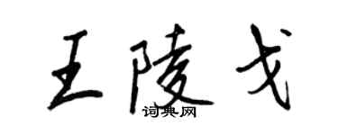 王正良王陵戈行書個性簽名怎么寫