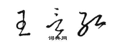 駱恆光王言紅草書個性簽名怎么寫