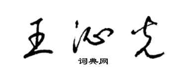 梁錦英王沁光草書個性簽名怎么寫