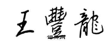 王正良王豐龍行書個性簽名怎么寫