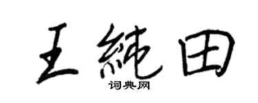 王正良王純田行書個性簽名怎么寫