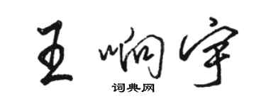 駱恆光王響宇行書個性簽名怎么寫