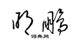 梁錦英明鵬草書個性簽名怎么寫