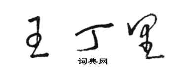 駱恆光王丁里草書個性簽名怎么寫