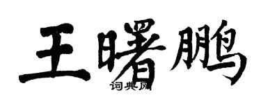翁闓運王曙鵬楷書個性簽名怎么寫