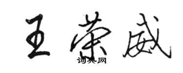 駱恆光王榮威行書個性簽名怎么寫