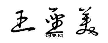 曾慶福王聖美草書個性簽名怎么寫