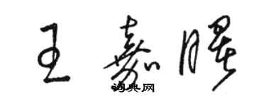 駱恆光王嘉曙草書個性簽名怎么寫