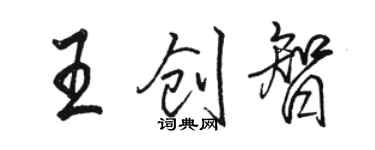 駱恆光王創智行書個性簽名怎么寫