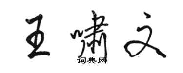 駱恆光王嘯文行書個性簽名怎么寫