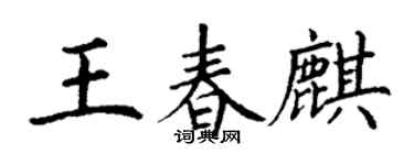 丁謙王春麒楷書個性簽名怎么寫